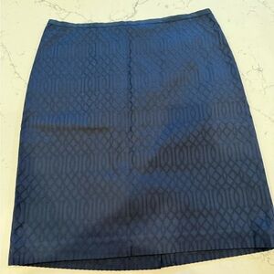J. McLaughlin Navy Geometric Pencil Skirt